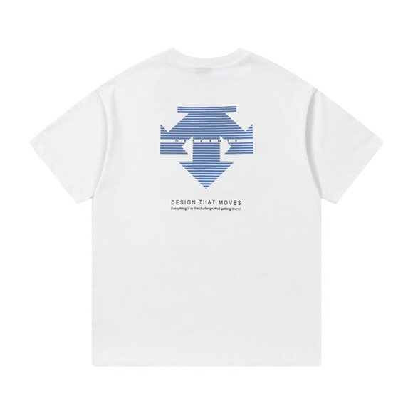 Descente White Short-Sleeved T-Shirt With Letter Logo Print